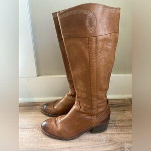 Boots Donald Pliner Womens Size 8.5 Willi Tall Brown Leather Western Boots